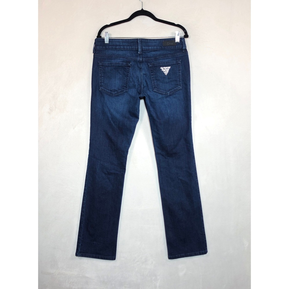 Guess Low Rise Straight Jeans Women's 31 Dark Wash Y2K Stretch Denim - Picture 8 of 16